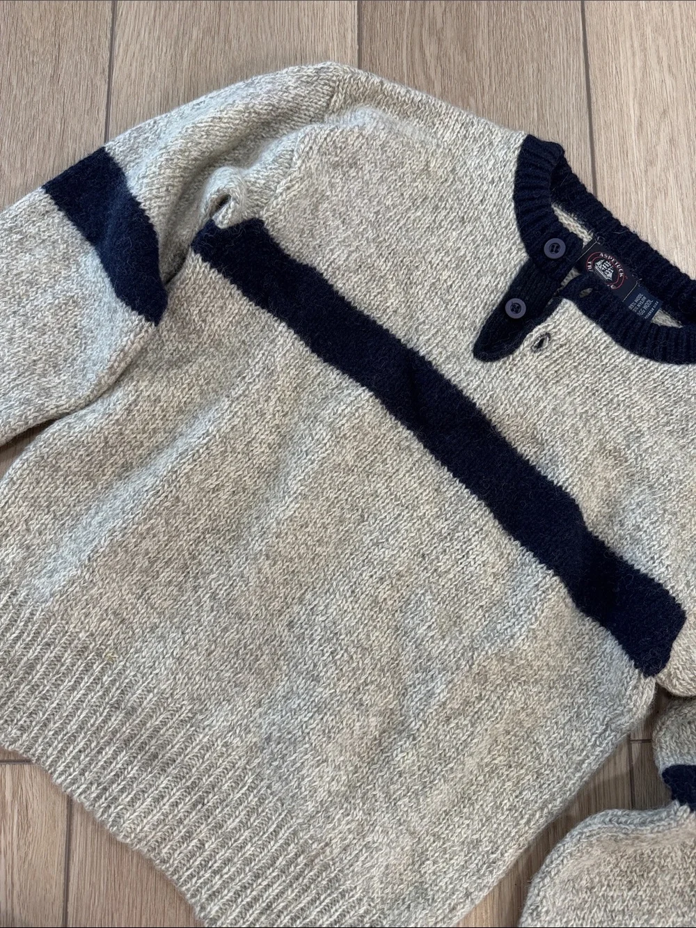 Aspetuck Trading Co Ragg Wool Blend Stripe Sweater Sz L Preppy Academia